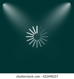 Flat paper cut style icon of refresh symbol. Vector illustration