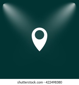 Flat paper cut style icon of map pointer vector illustration