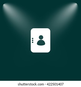Flat paper cut style icon of an address book. Vector illustration