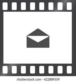 Flat paper cut style icon of envelope. E-mail symbol