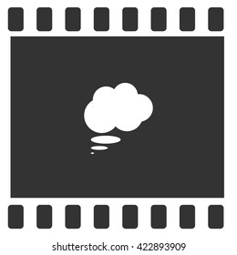 Flat paper cut style icon of thought cloud. Vector illustration