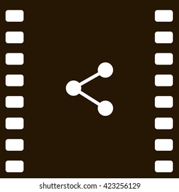 Flat paper cut style icon of share. Vector illustration