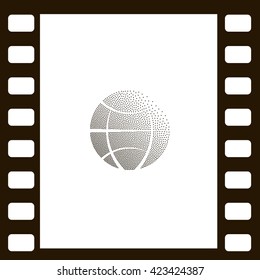 Flat paper cut style icon of globe. Vector illustration