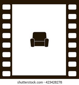 Flat paper cut style icon of furniture. Vector illustration