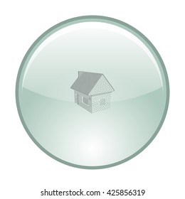 Flat paper cut style icon of house model vector illustration