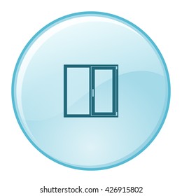 Flat paper cut style icon of modern window. Vector illustration