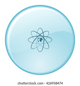 Flat paper cut style icon of science symbol