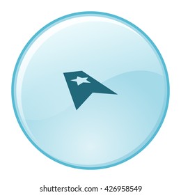 Flat paper cut style icon of web bookmark. Vector illustration