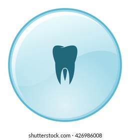 Flat paper cut style icon of tooth. Dentistry symbol icon vector illustration