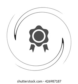 Flat paper cut style icon of seal. Vector illustration