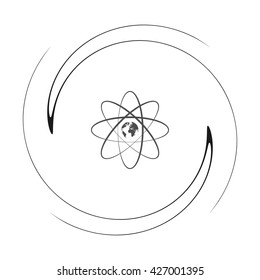 Flat paper cut style icon of science symbol
