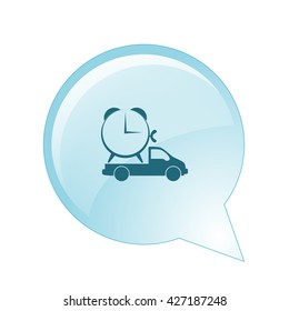 Flat paper cut style icon of vehicle. Delivery car symbol vector illustration