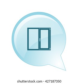 Flat paper cut style icon of modern window. Vector illustration