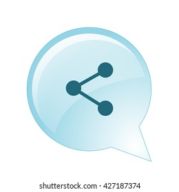 Flat paper cut style icon of share. Vector illustration