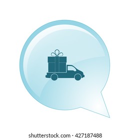 Flat paper cut style icon of vehicle. Delivery car symbol vector illustration