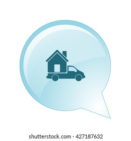 Flat paper cut style icon of vehicle. Delivery car symbol vector illustration