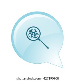 Flat paper cut style icon of magnifier. Vector illustration
