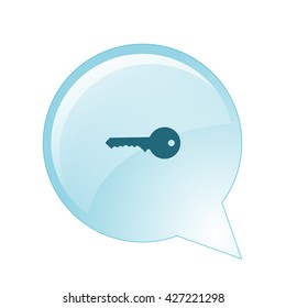 Flat paper cut style icon of an old key. Vector illustration