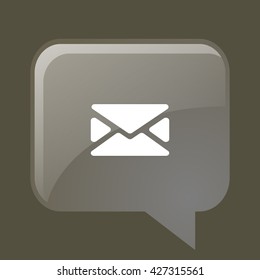 Flat paper cut style icon of envelope. E-mail symbol