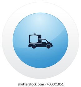Flat paper cut style icon of vehicle. Delivery car symbol vector illustration