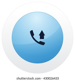 Flat paper cut style icon of out-coming call. Vector illustration