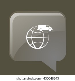 Flat paper cut style icon of vehicle. Delivery car symbol vector illustration