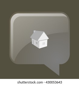 Flat paper cut style icon of house model vector illustration