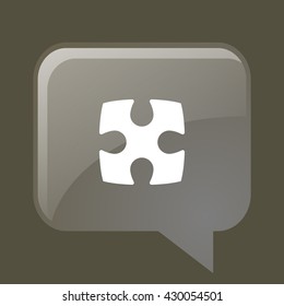 Flat paper cut style icon of puzzle part