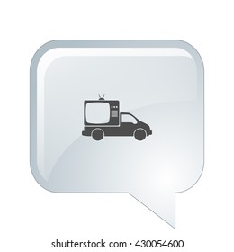 Flat paper cut style icon of vehicle. Delivery car symbol vector illustration