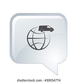 Flat paper cut style icon of vehicle. Delivery car symbol vector illustration