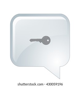 Flat paper cut style icon of an old key. Vector illustration
