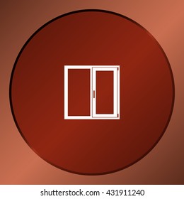 Flat paper cut style icon of modern window. Vector illustration