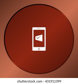 Flat paper cut style icon of Short Message. Vector illustration