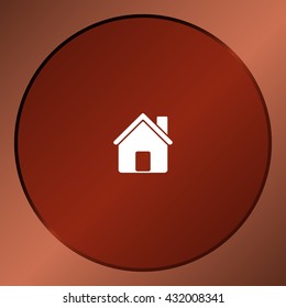 Flat paper cut style icon of house. Vector illustration