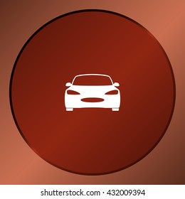 Flat paper cut style icon of a car. Vector illustration