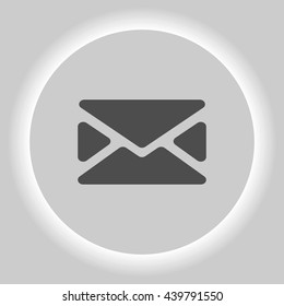 Flat paper cut style icon of envelope. E-mail symbol