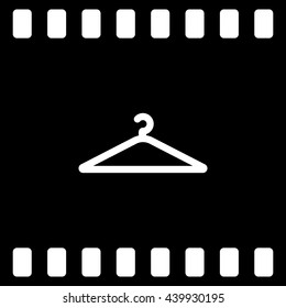 Flat paper cut style icon of hanger. Vector illustration