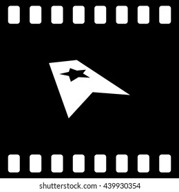 Flat paper cut style icon of web bookmark. Vector illustration