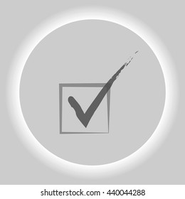 Flat paper cut style icon of check box. Vector illustration
