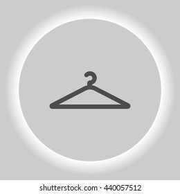 Flat paper cut style icon of hanger. Vector illustration