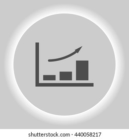 Flat paper cut style icon of a diagram. Vector illustration