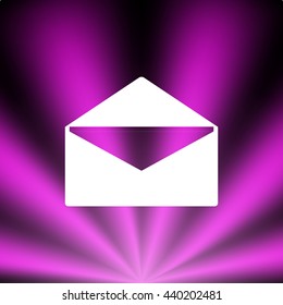 Flat paper cut style icon of envelope. E-mail symbol