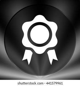 Flat paper cut style icon of seal. Vector illustration