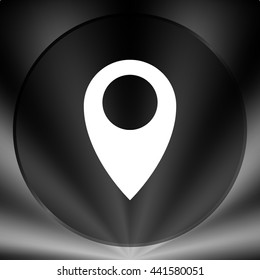 Flat paper cut style icon of map pointer vector illustration