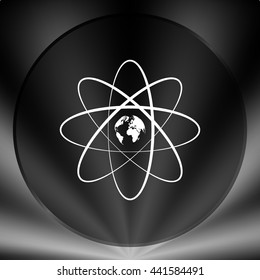 Flat paper cut style icon of science symbol