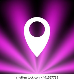 Flat paper cut style icon of map pointer vector illustration