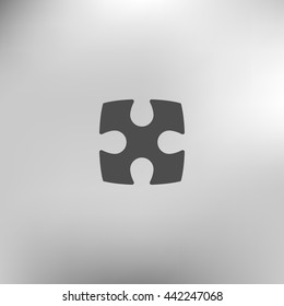 Flat paper cut style icon of puzzle part
