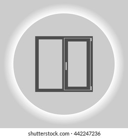 Flat paper cut style icon of modern window. Vector illustration