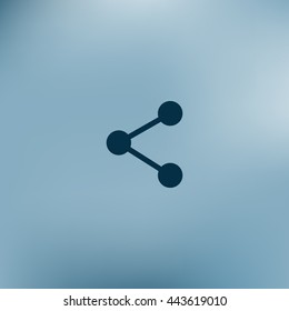 Flat paper cut style icon of share. Vector illustration