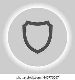 Flat paper cut style icon of a shield. Vector illustration
